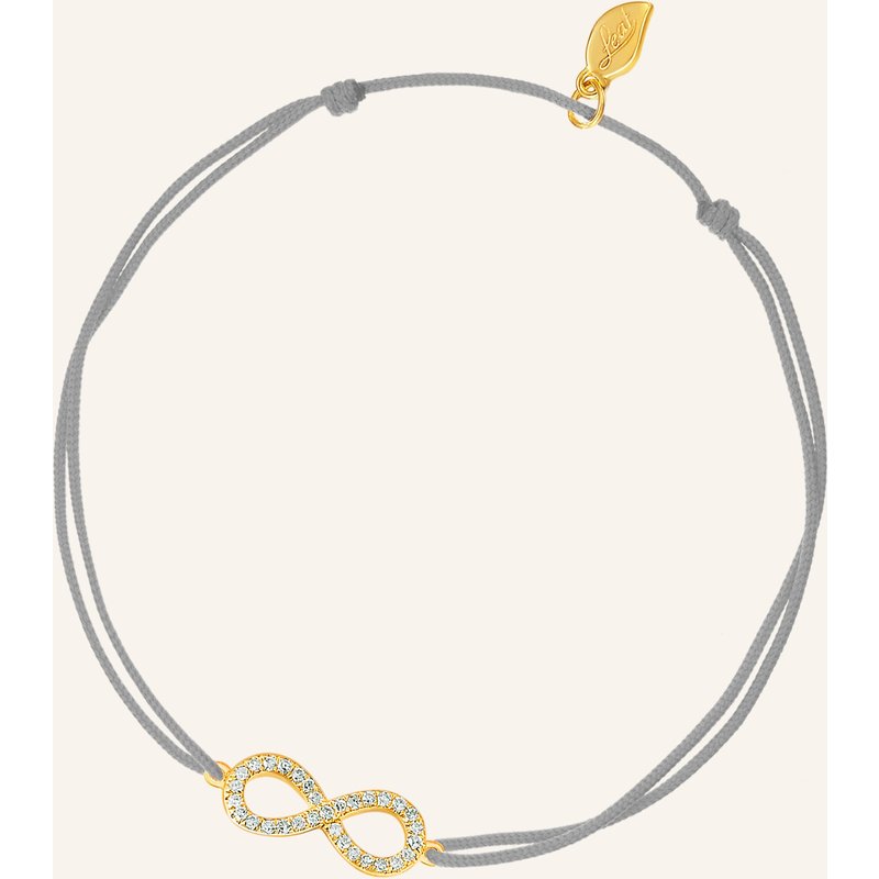Leaf Freundschaftsarmband Infinity Aus 18 Karat Gelbgold Mit Diamanten grau