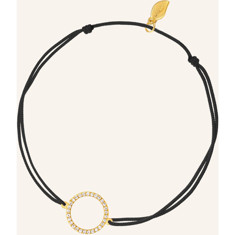 Leaf Freundschaftsarmband Circle Aus 18 Karat Gelbgold Mit Diamanten schwarz
