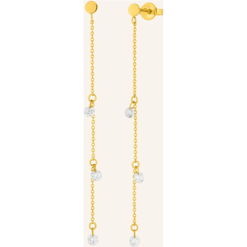 Leaf Ohrhänger Pure Chain Aus 18 Karat Gelbgold Mit Diamanten gold