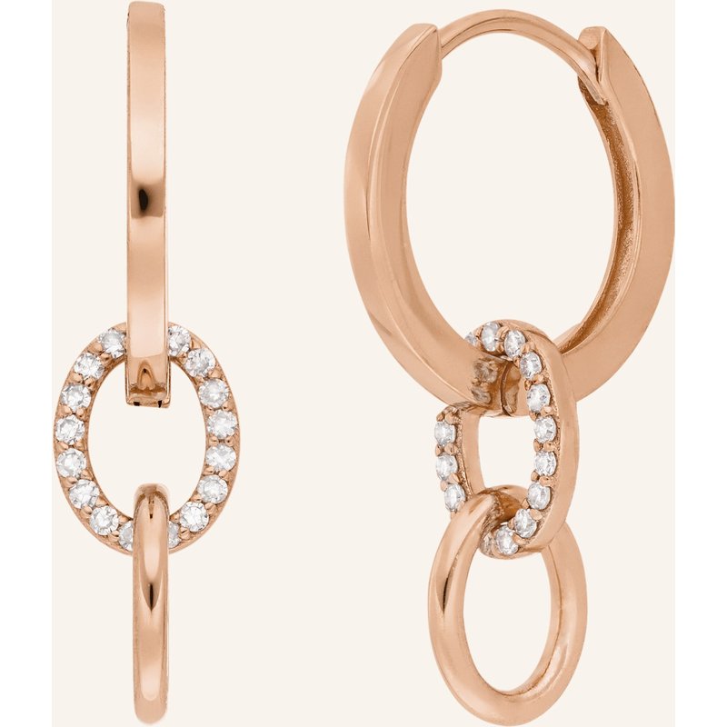 Leaf Creolen Eternal Touch Aus 14 Karat Roségold Mit Diamanten rosegold