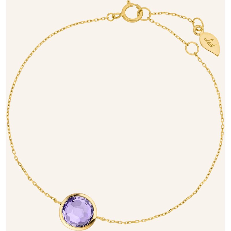 Leaf Armband Amethyst Aus 14 Karat Gelbgold gold