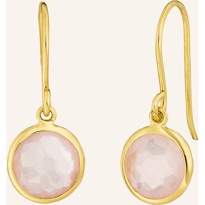 Leaf Ohrhänger Rosenquarz Aus 14 Karat Gelbgold gold