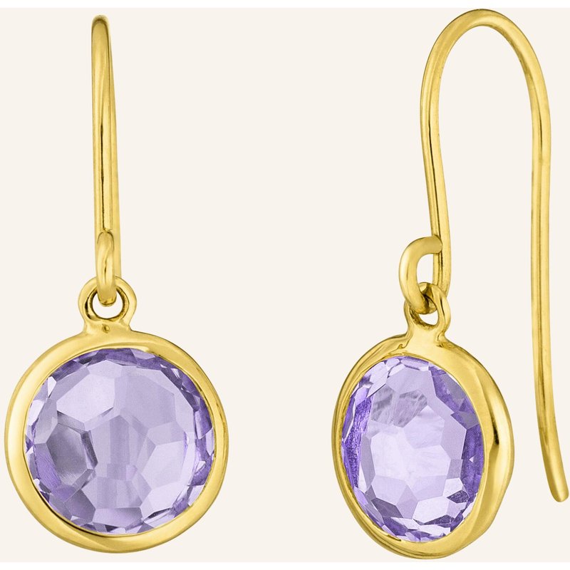 Leaf Ohrhänger Amethyst Aus 14 Karat Gelbgold gold