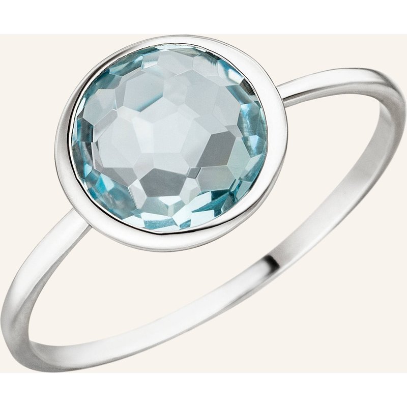 Leaf Ring Blue Topaz Aus 14 Karat Weißgold silber
