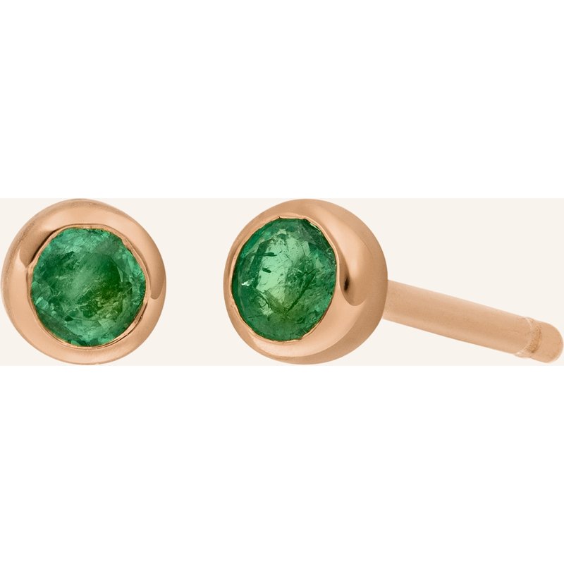 Leaf Ohrstecker Smaragd Aus 14 Karat Rosegold rosegold