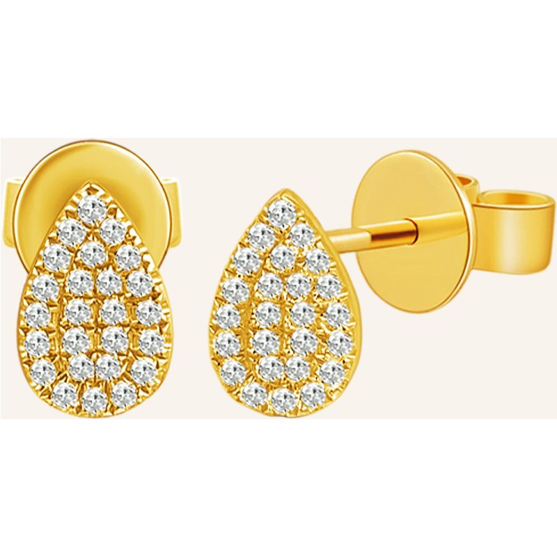 Leaf Ohrstecker Drops Aus 18 Karat Gelbgold Mit Diamanten gold