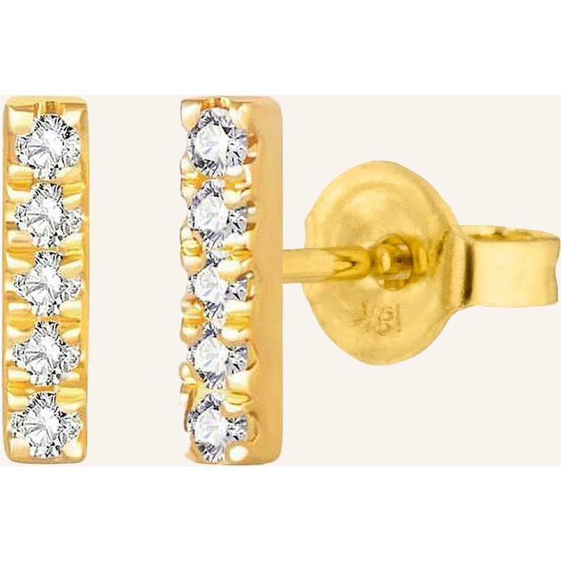 Leaf Ohrstecker Bar Aus 18 Karat Gelbgold Mit Diamanten gold
