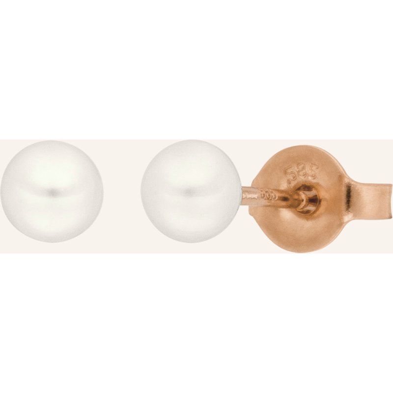 Leaf Ohrstecker Perle 4 Mm Aus 14 Karat Rosegold rosegold
