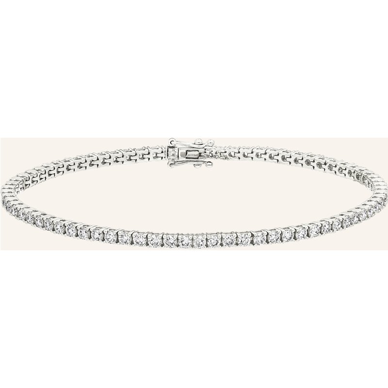 Leaf Armband Tennis Aus 18 Karat Weißgold Mit 3,42 Ct. Diamanten silber