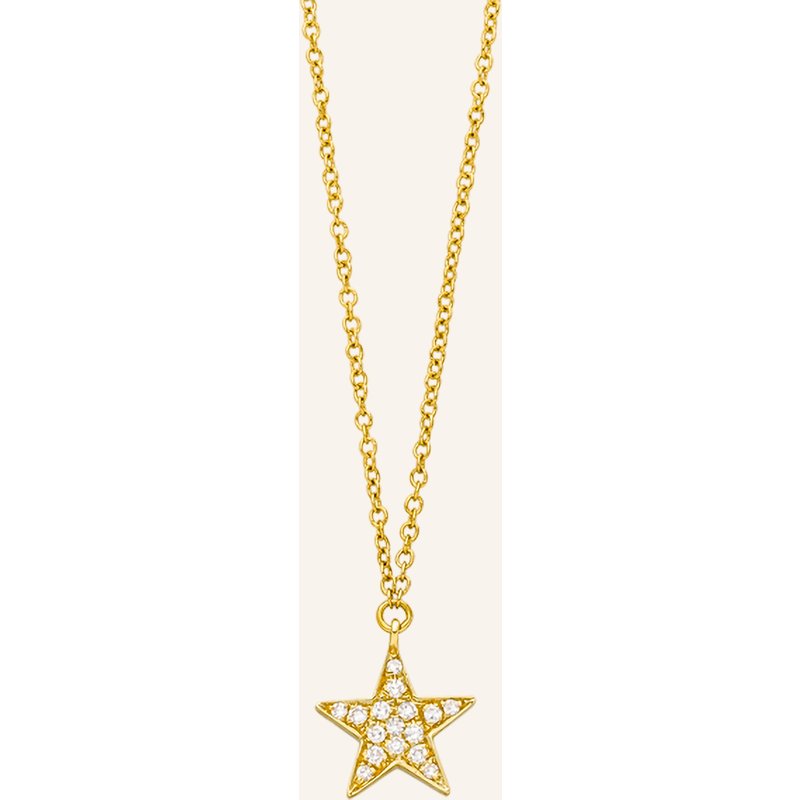 Leaf Halskette Stern Aus 18 Karat Gelbgold Mit Diamanten gold