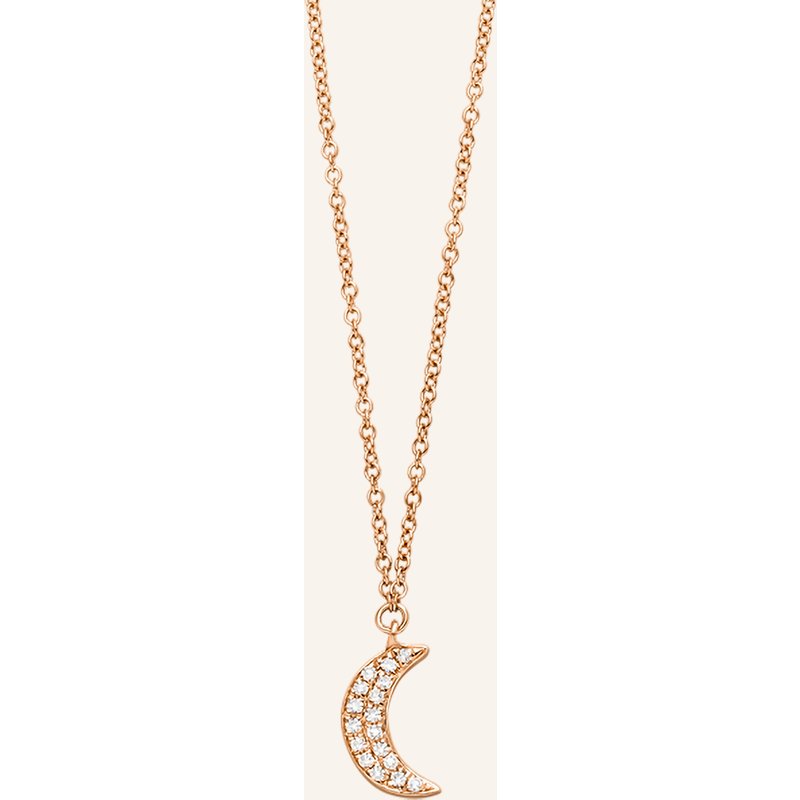 Leaf Halskette Halbmond Aus 18 Karat Roségold Mit Diamanten rosegold