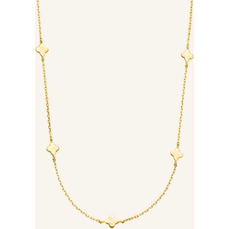 Leaf Halskette Mini Clover Aus 14 Karat Gelbgold gold