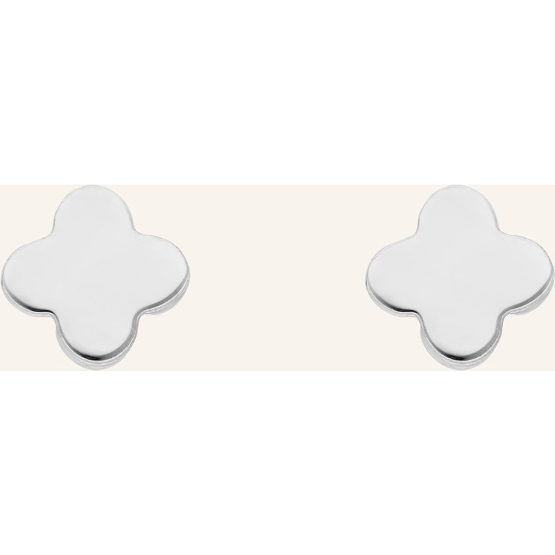Leaf Ohrstecker Mini Clover Aus 14 Karat Gelbgold silber