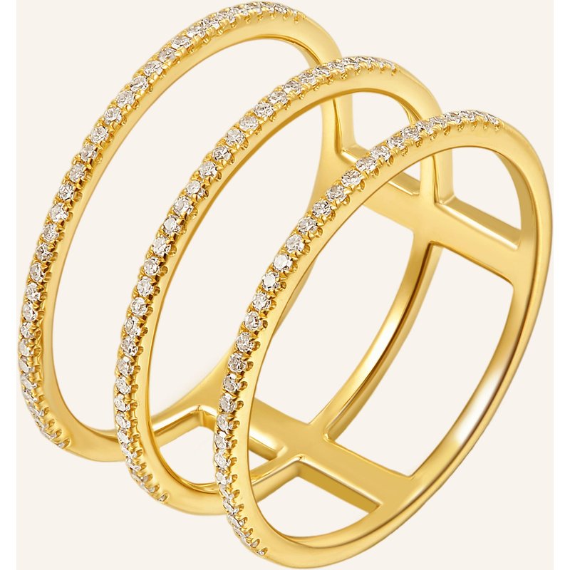 Leaf Ring Triple Aus 18 Karat Gelbgold Mit Diamanten gold