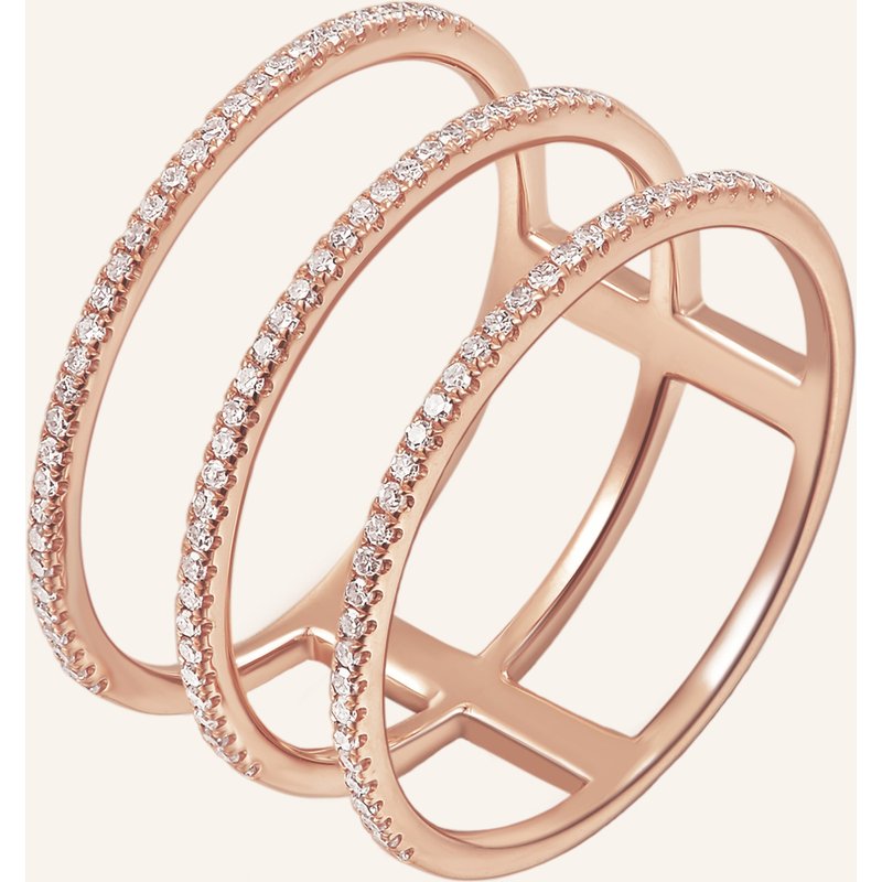 Leaf Ring Triple Aus 18 Karat Roségold Mit Diamanten rosegold