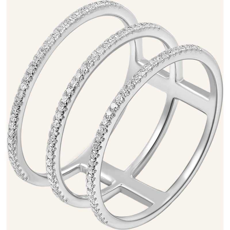 Leaf Ring Triple Aus 18 Karat Weißgold Mit Diamanten silber