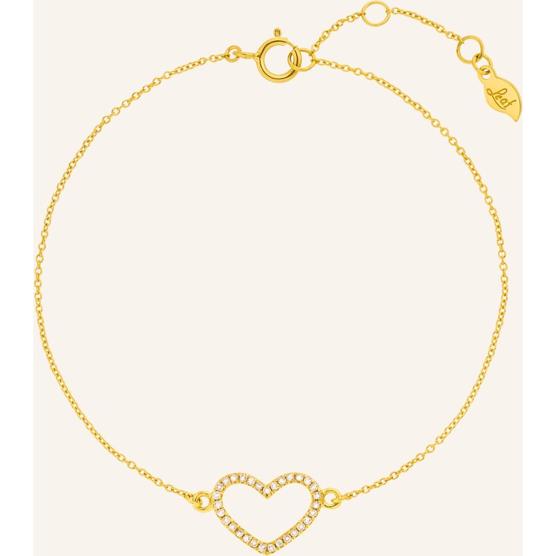 Leaf Armband Heart Aus 18 Karat Gelbgold Mit Diamanten gold