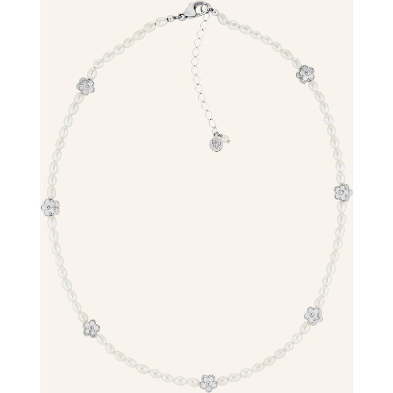 Bruna The Label Choker Fiore Mit Perlen silber