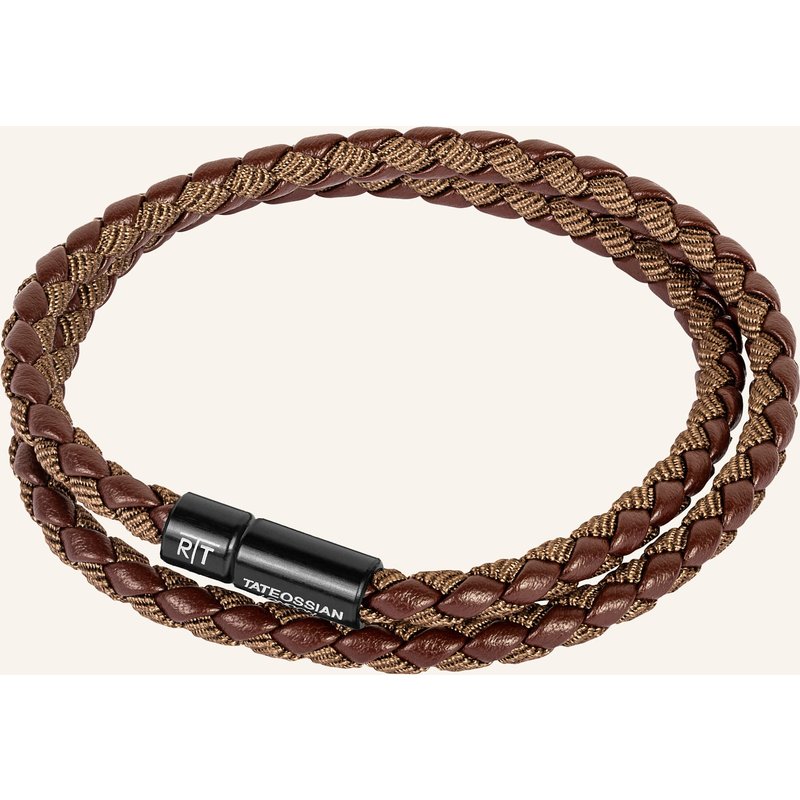 Tateossian Armband Aus Öko-Leder Mit Aluminiumverschluss braun