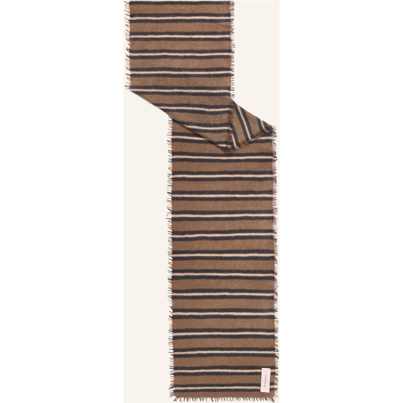 Purschoen Cashmere-Schal Slim Carmel Stripes gruen