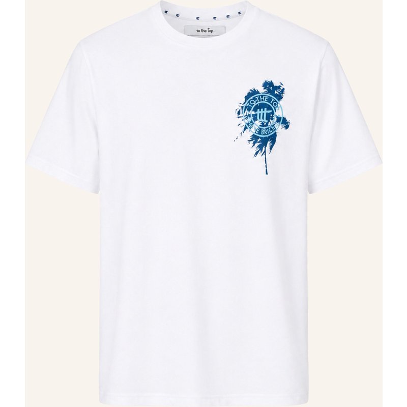 To The Top T-Shirt Print Palm weiss