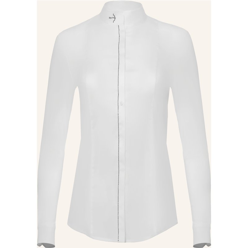 Laguso Turnierbluse Janne White Crystal Black weiss