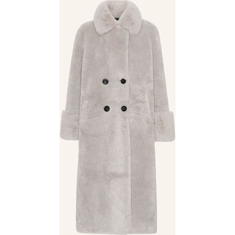 Americandreams Wool Coat Long Fiona grau