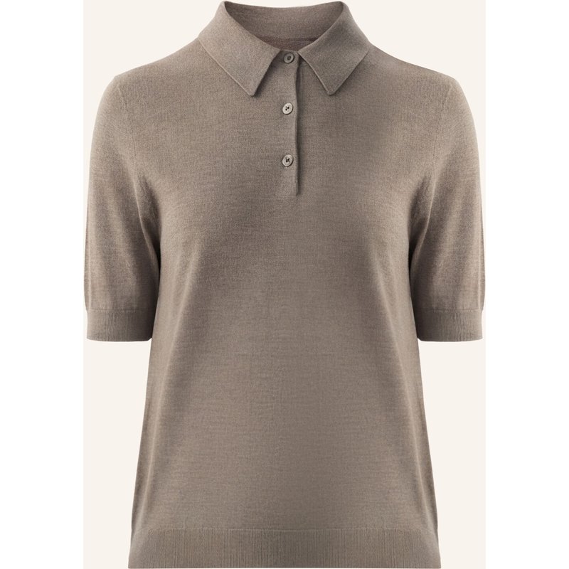 Pinxit Poloshirt Aus Wolle Und Seide beige