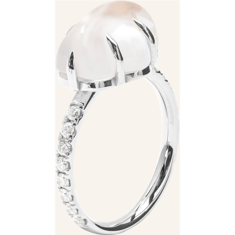 Vieri Ring Wolke Milchquarz Brillant Pavé silber