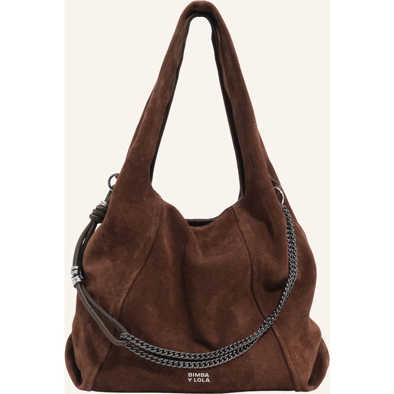 Bimba Y Lola Wildleder-Shopper-Tasche braun