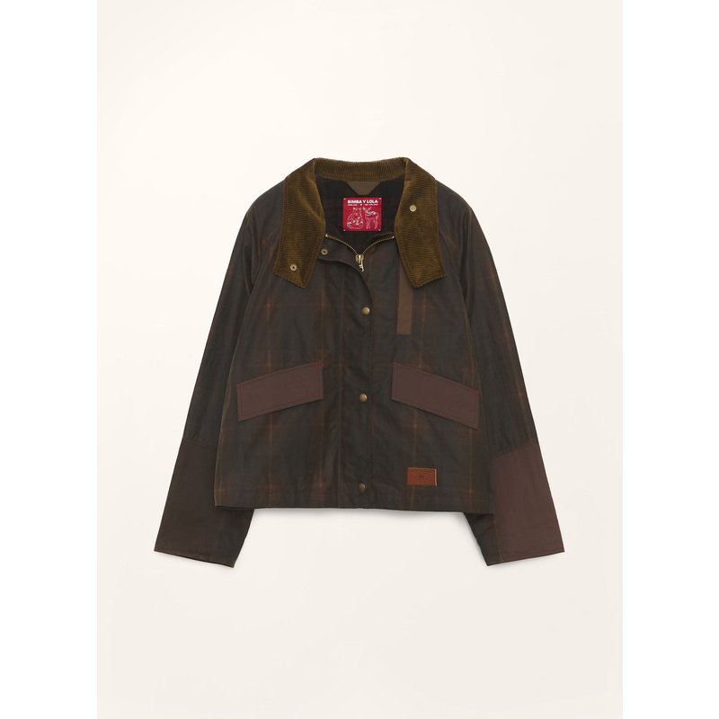 Bimba Y Lola Wachspatchwork-Trenchcoat schwarz