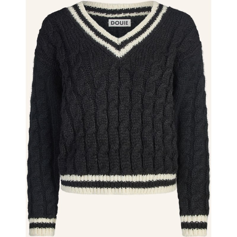 Douie Pullover Polo Aus Cashmere schwarz