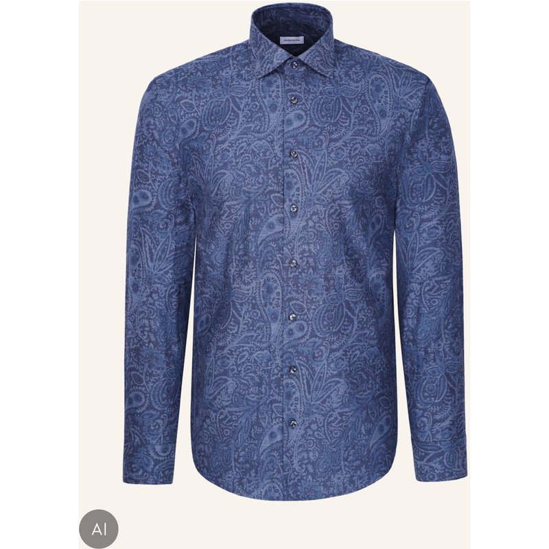 Seidensticker Flanellhemd Shaped Fit blau
