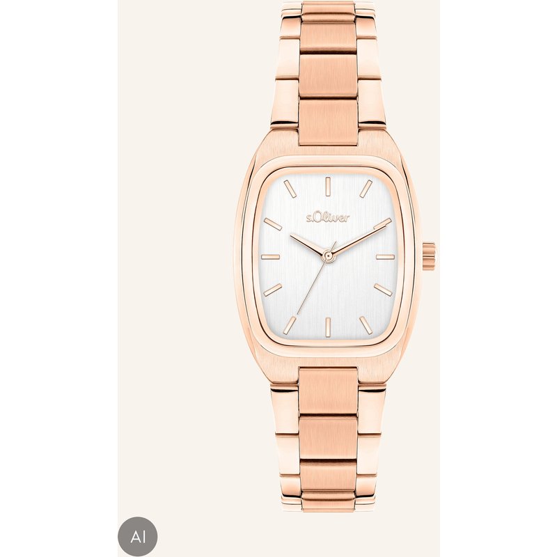 S.Oliver Armbanduhr Aus Edelstahl rosegold