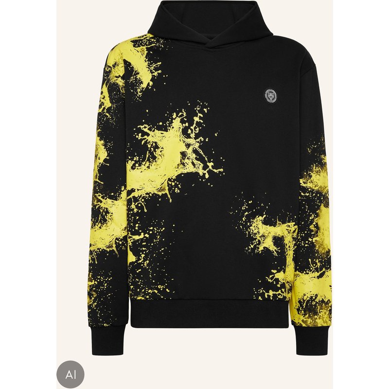Plein Sport Kapuzen-Sweatshirt Splash schwarz