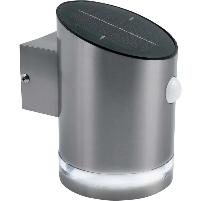 Luceco Solar 2W S/Steel Wall Light With Pir 4000K Ip44