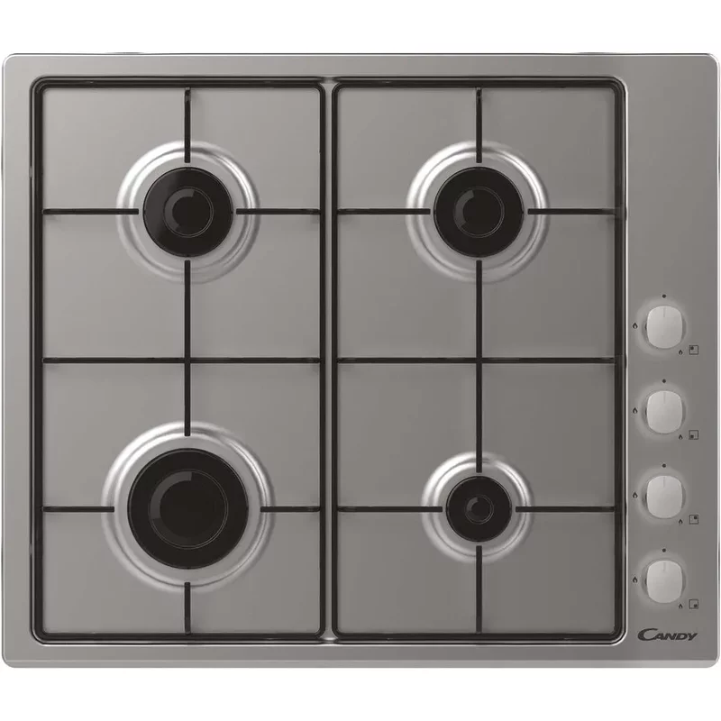 Candy 60Cm Gas Hob With Enamel Supports 4 Burners Chw6Lx/S