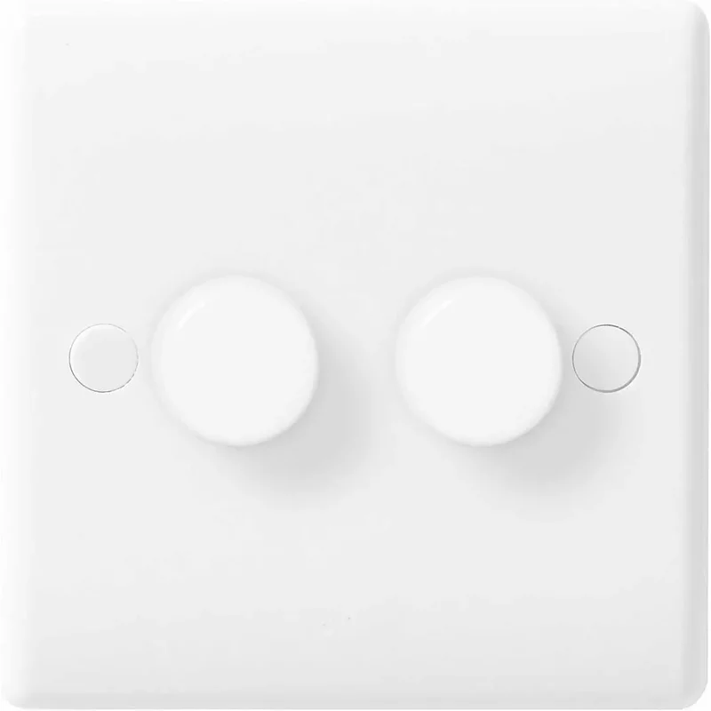BG White Moulded Double 2 Way Dimmer Switch 882-01