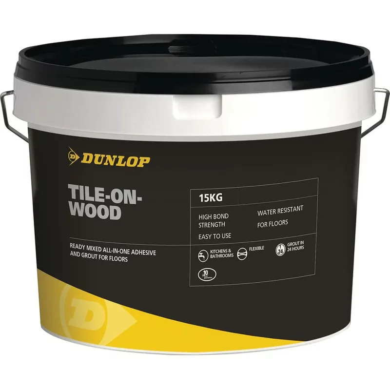 Tile On Wood Adhesive + Grout Ready Mixed Grey 15Kg Dunlop