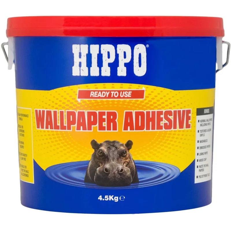 Hippo Wallpaper Adhesive 4.5Kg Ready Mixed Bucket