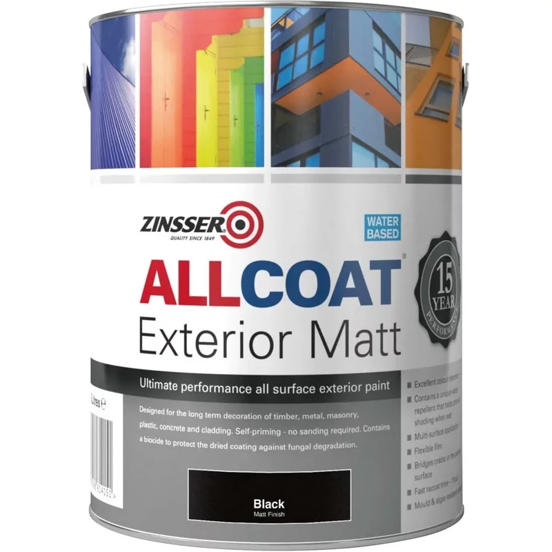 Zinsser Allcoat Exterior Matt Black 1L
