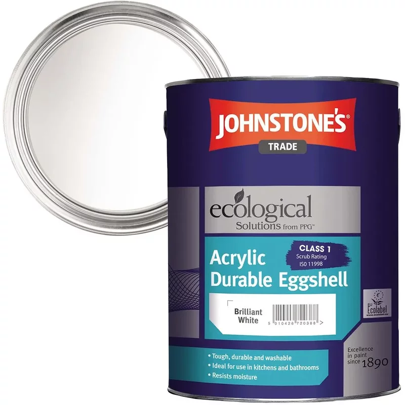 Johnstones Acrylic Eggshell Brilliant White 5L