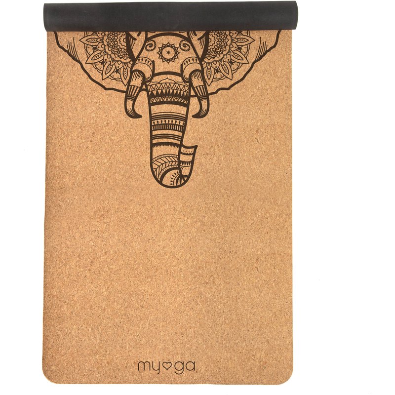 Extra große Kork-Yogamatte - Elefant