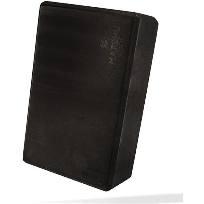 Yogablock 15x15 cm - Yoga Klotz - Rutschfest - Schwarz