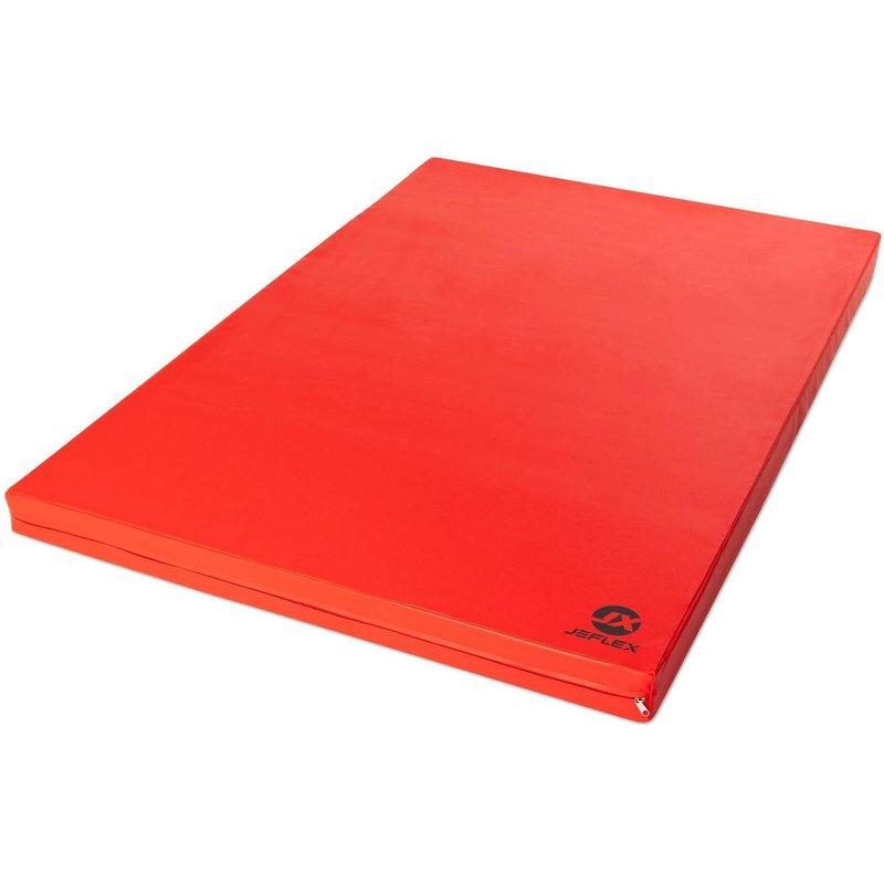 Fitness - gymnastikmatte - weich, 150 x 100 x 8 cm - rot/schwarz