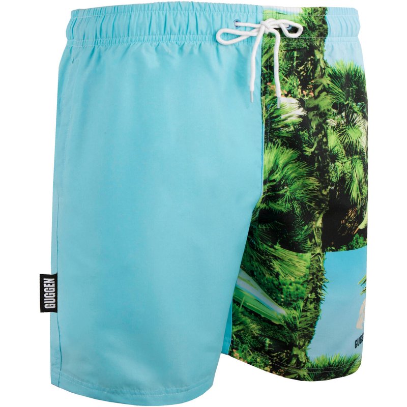 ZM1601 Herren Badehose mit Palmen Muster Grün