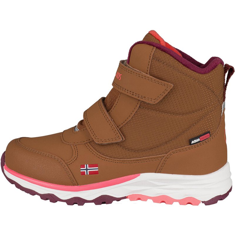 Kinder Winterschuh Hafjell Karamell-Braun/Lachsrosa/Burgunderrot