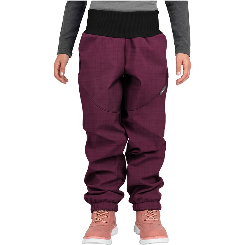 Softshell-Hose mit Teddyfutter für Kinder Light, Weinfarbe Gestromt