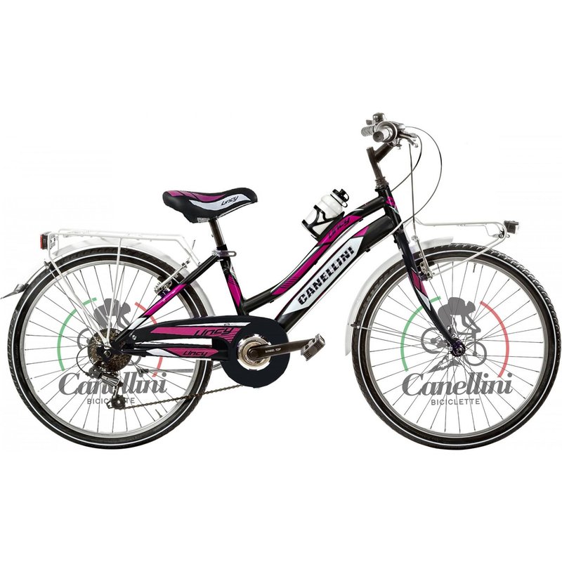 Kinderfahrrad MTB Canellini LINCY 24" - Schwarz/Fuchsia