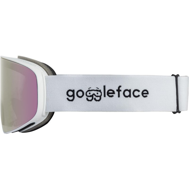 GOGGLEFACE Straight Line Skibrille - Weiß/Rosa - Unisex